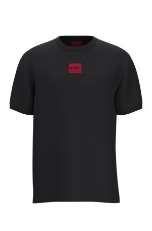 HUGO Regular-Fit T-Shirt aus Baumwolle mit rotem Logo-Etikett 10627131